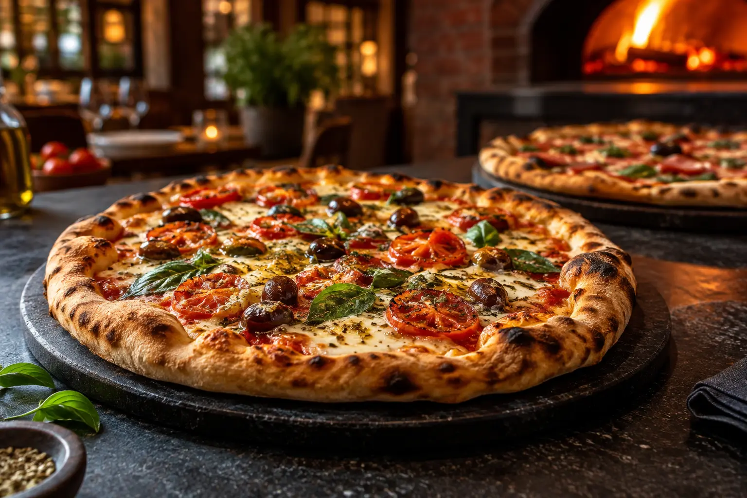 Pizza artesanal recém-assada